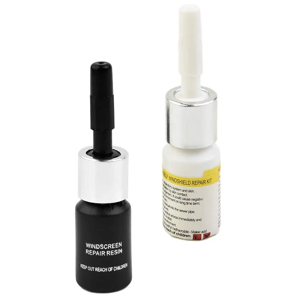 2pcs Reapir Fluid 3ml Windshield Glass Repair Black And White Solution Glass Repair Tools Kit Universal Glass Repair Solution