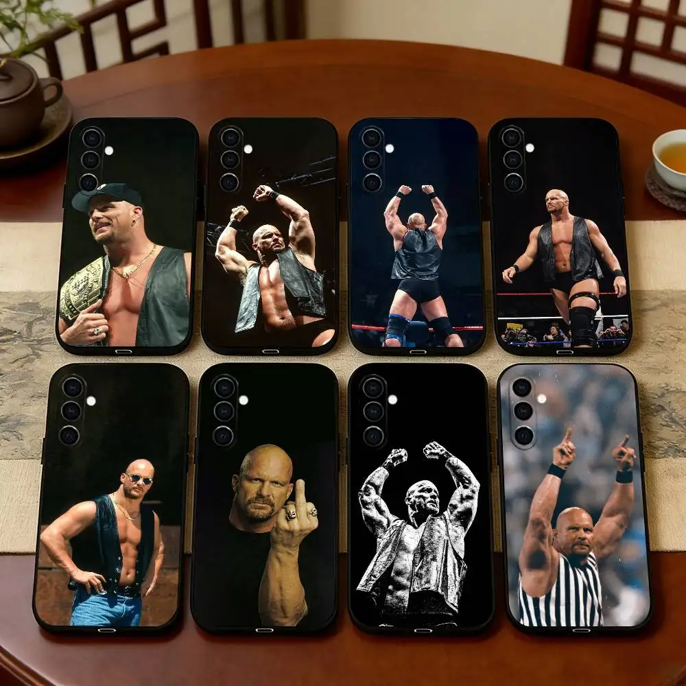 Wrestler S-Steve A-Austin Phone Case Black Silicone Soft For Samsung Galaxy A73,A72,A71,A70,A53,A52,A51