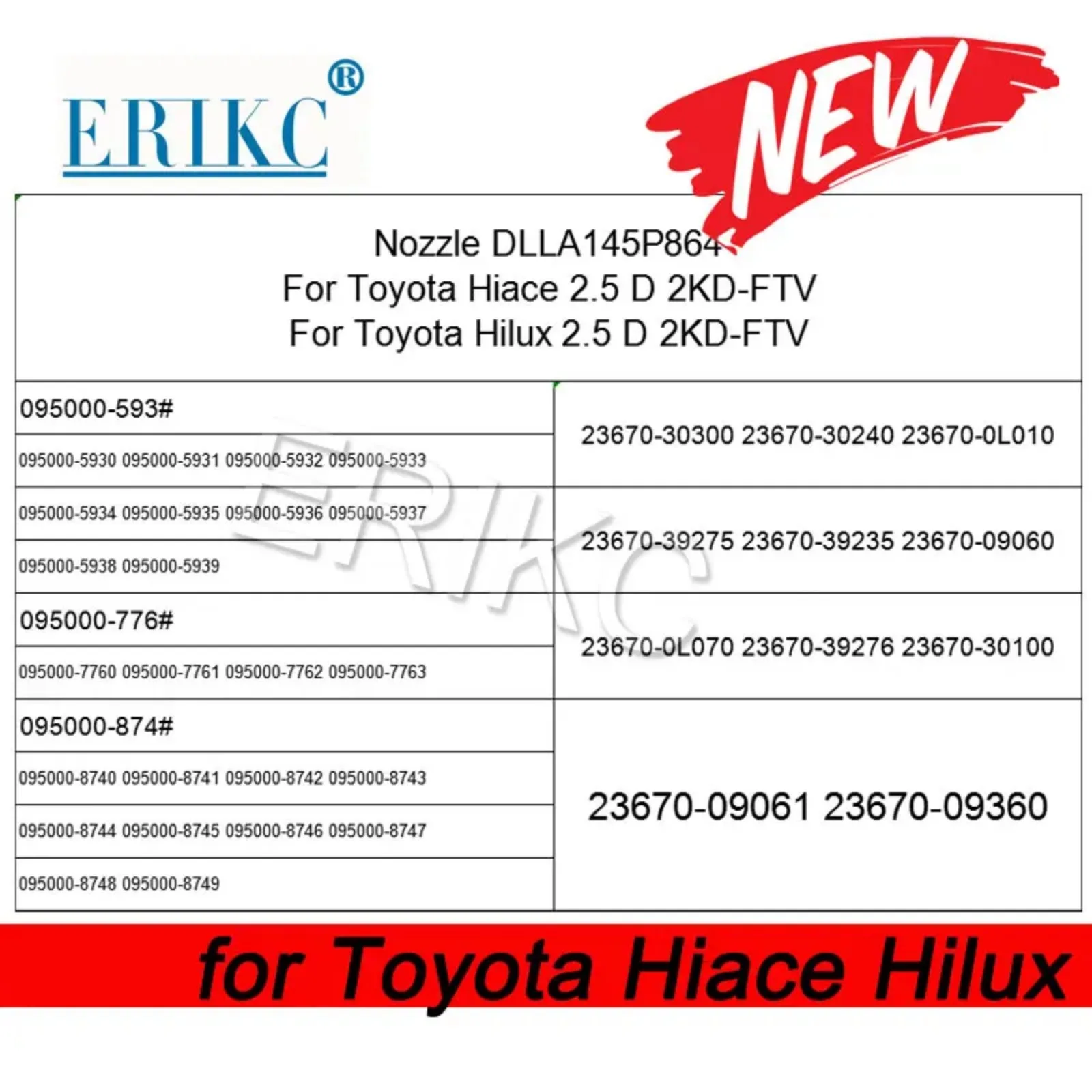 DLLA 145 P 864 New Fuel Injector Nozzle DLLA145P864 093400-8640 for Toyota Hilux 2.5 D 2KD-FT 23670-0L070 23670-0L010