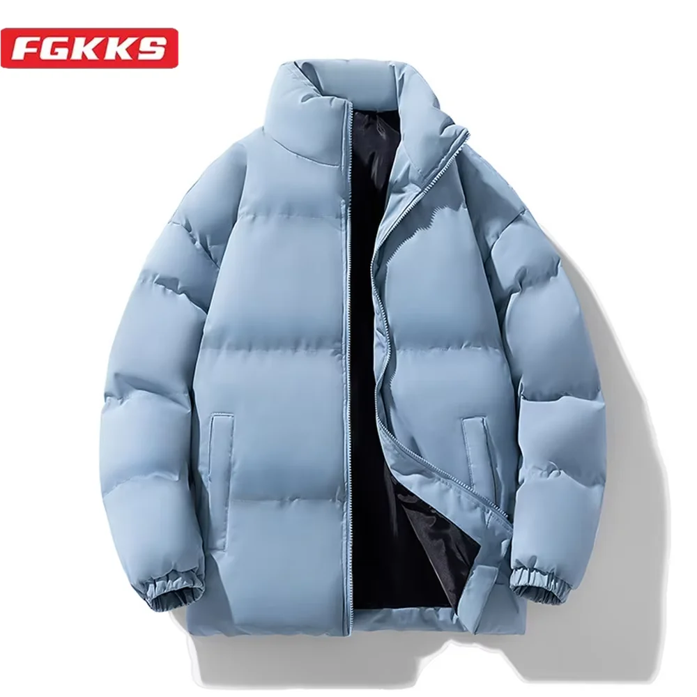 FGKKS 2024 Outdoor Leisure Parka Cotton-Padded Men\'s Pure Cotton Slim Warm Coat High Quality Parka Cotton-Padded Men\'s Coat