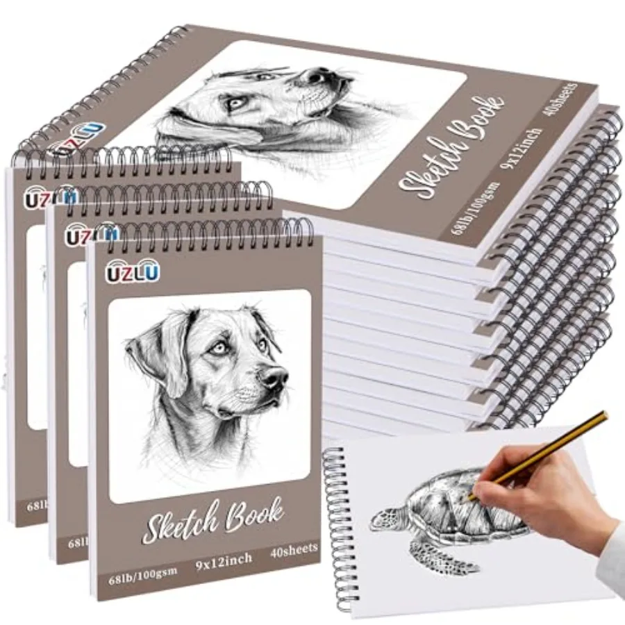 

18 Pcs Sketch Book Bulk 9 x 12 In 720 Sheets Top Spiral Bound Sketch Pad Drawing Paper 40 Sheets Each Acid Free Mixed Media Ske