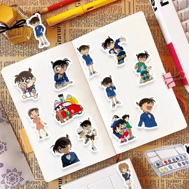 New Bandai Detective Conan Anime Peripheral Cartoon Self-adhesive Sticker Mobile Phone Luggage Waterproof Sticker 50/60/70pcs