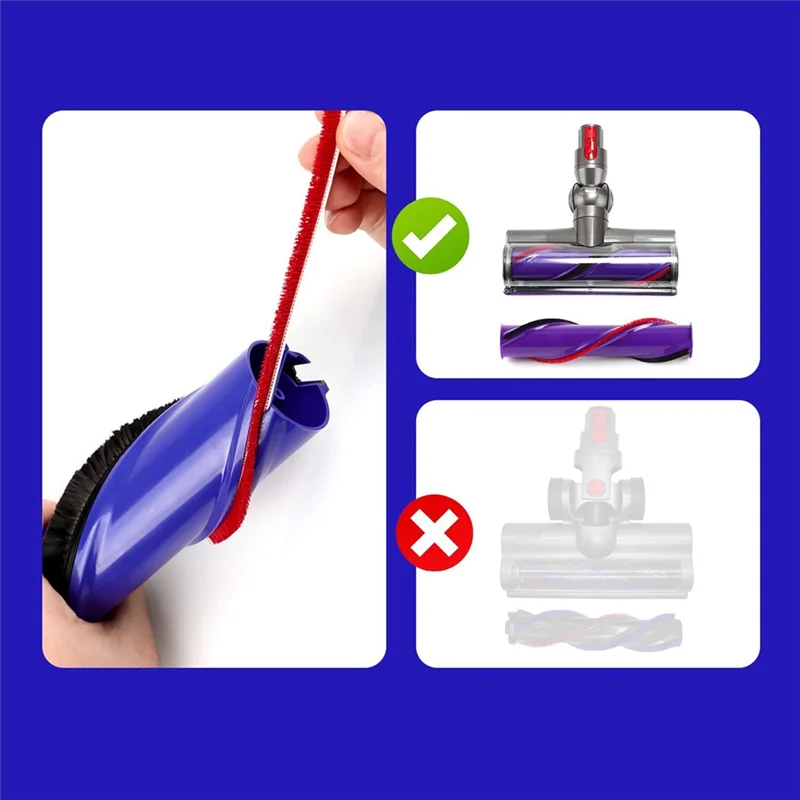 

B13C7Pcs Soft Plush Strip for Dyson V7 V8 V10 V11 Vacuum Cleaner Attachments Roller Brush Replacement Parts