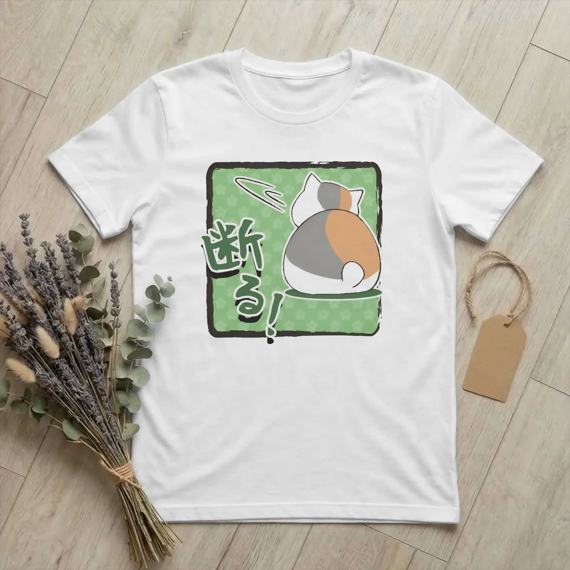 Unique Natsume's Book of Friends Madara T-Shirts Men Round Neck Cotton T Shirt Nyanko Sensei Short Sleeve Tees Plus Size Clothes