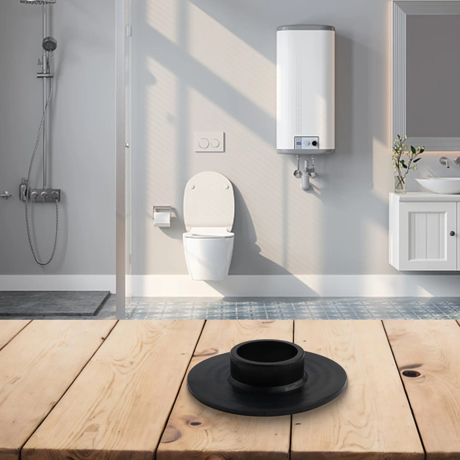 

Черный редуктор для слива пола Гибкий сливной адаптер Универсальное использование Удобная установка Устойчивость к деформации