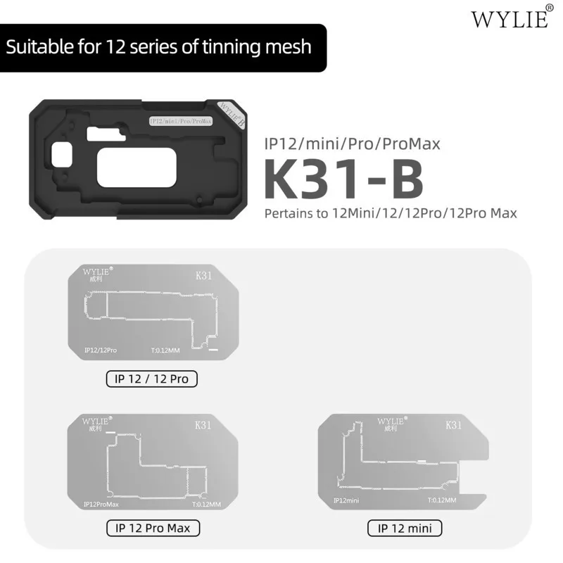 K31 Amaoe Motherboard Mid-Frame BGA Reballing Stencil Platform  For iPhone X-16 Pro Max Middle Layer Planting Tin Template WYLIE