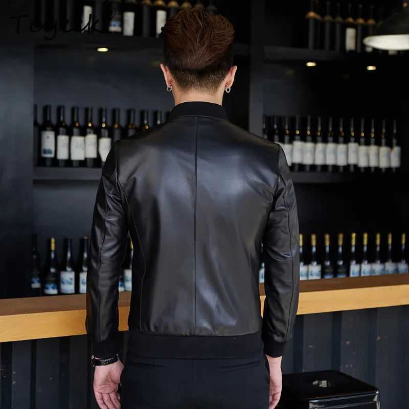 Tcyeek Real Sheepskin Coats for Men Young Men's Genuine Leather Jacket Men Autumn Casual Clothing Leather Jackets 2026 Chaquetas