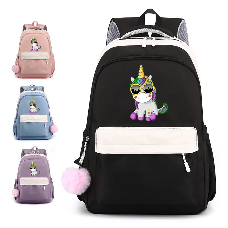 Zaino per unicorno simpatico cartone animato Zaino per ragazze e ragazzi Zaino per unicorno fresco Zaino con cerniera di grande capacità Zaini per unicorno