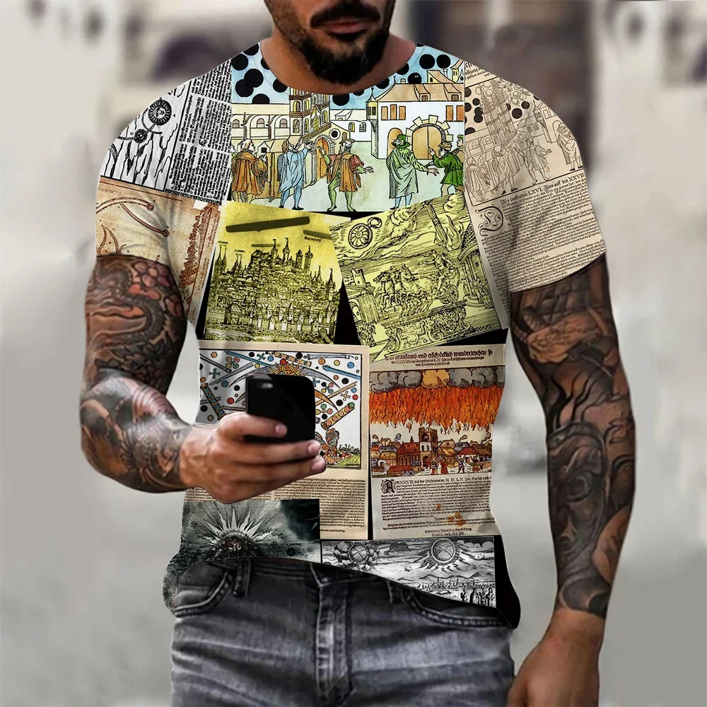 CLOOCL-Camiseta con gráficos 3D para hombre, camiseta estampada con el jardín de las delicias terrestres para mujer, ropa informal de manga corta Unisex para niño y niña