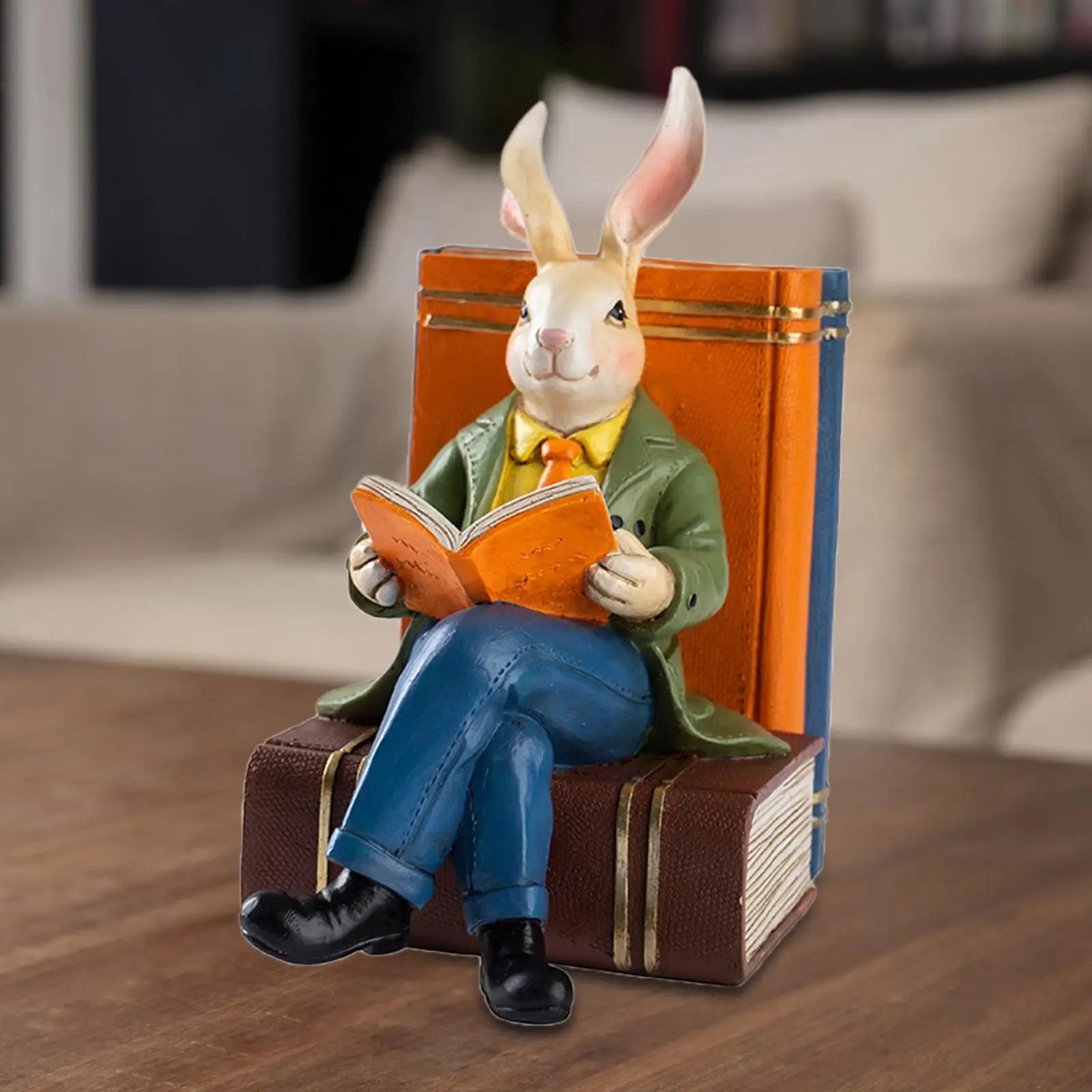 

Книга для чтения Статуя кролика Статуя кролика для гостиной Книжная полка Крыльцо