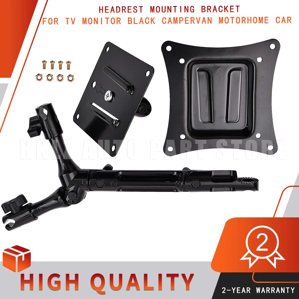 Black TV Monitor Headrest Mounting Bracket For Campervan Motorhome Car Fits 14 to 27 Inch Screens