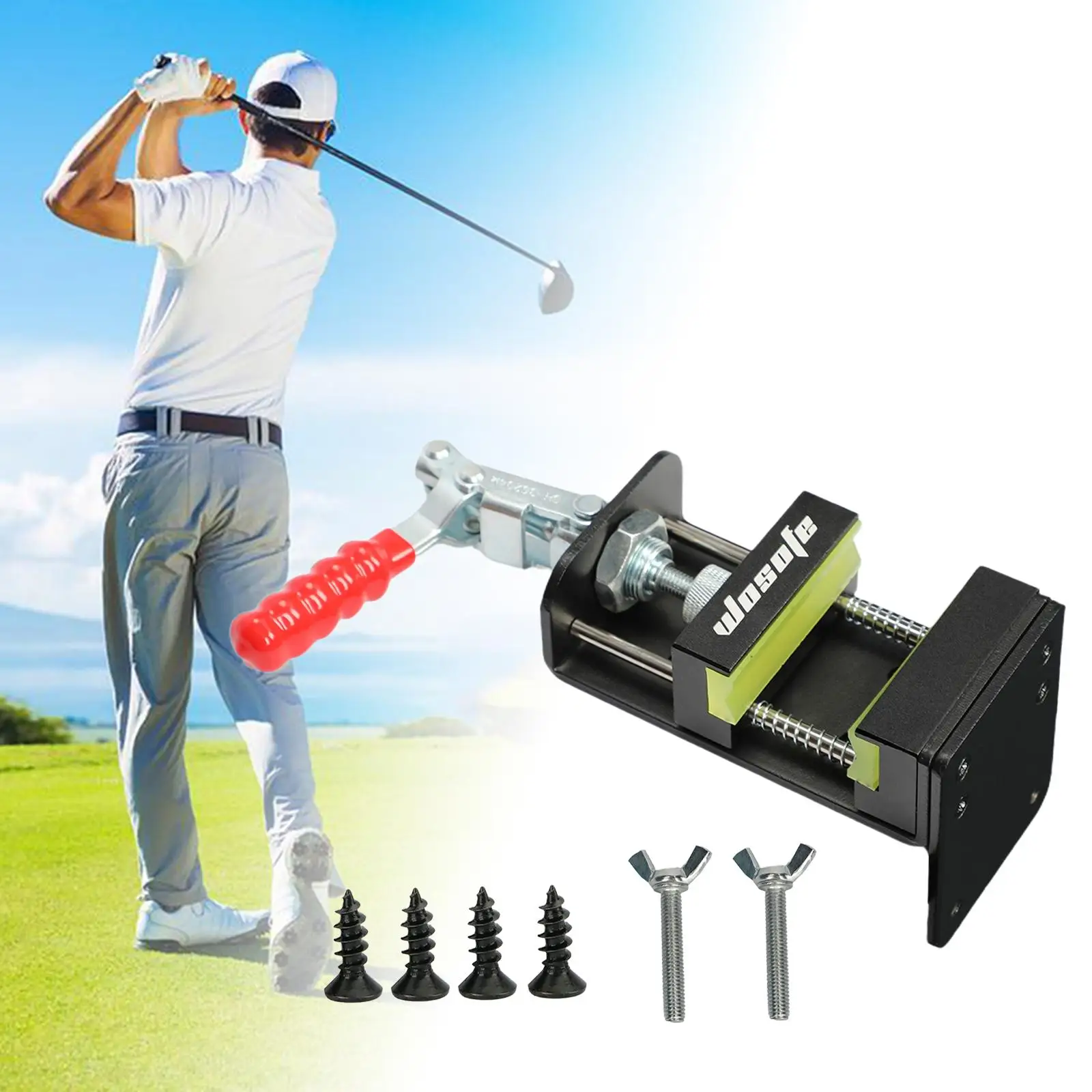 Golf Club Regrip Vise Regripping Golf Club Shaft Heavy Duty Tool Sturdy Golf Club Shaft Clamp Gripping Vise for Men Women