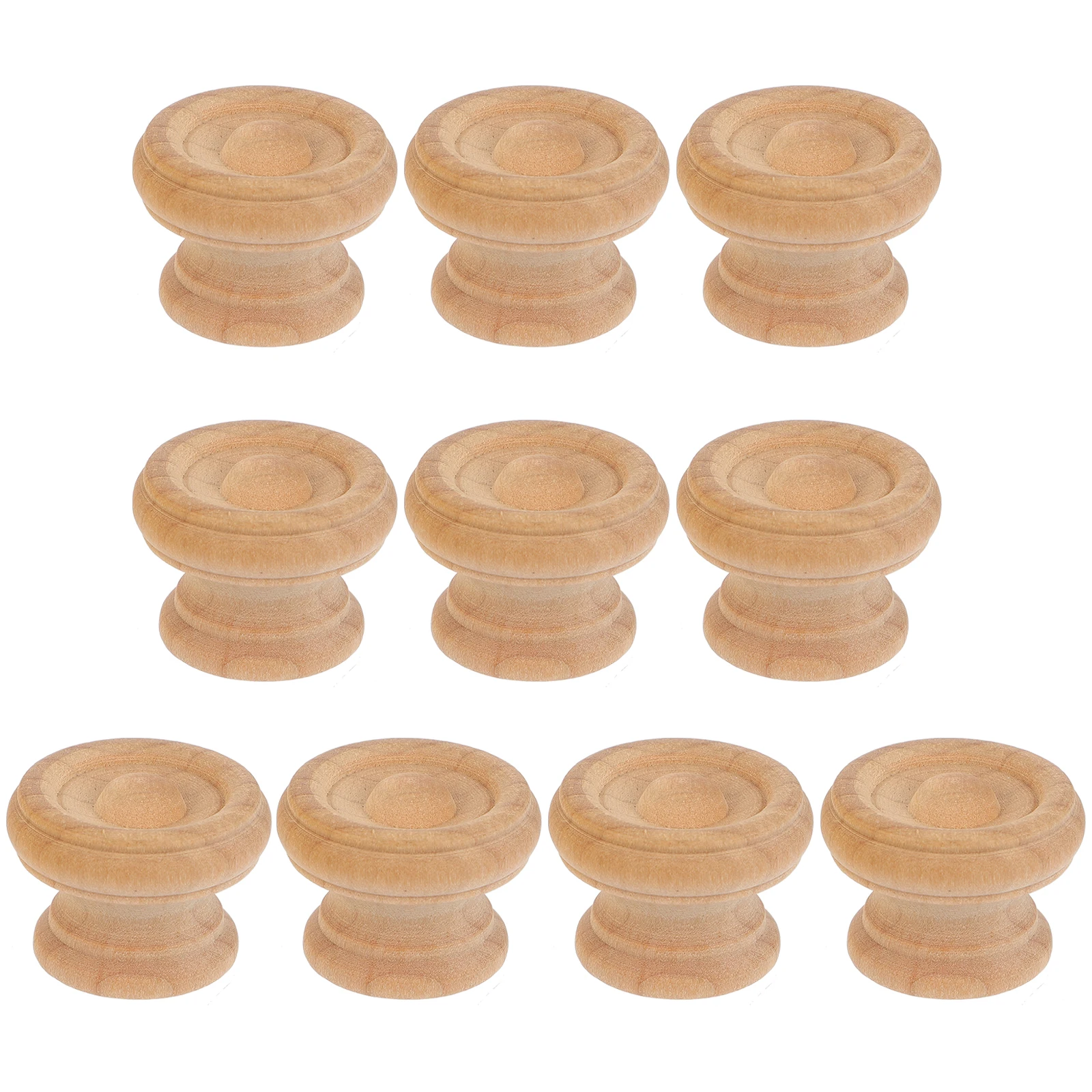 

10 Pcs Wooden Handle Cabinet Knobs Decorative Small Wardrobe Drawer Pulls Door Handles