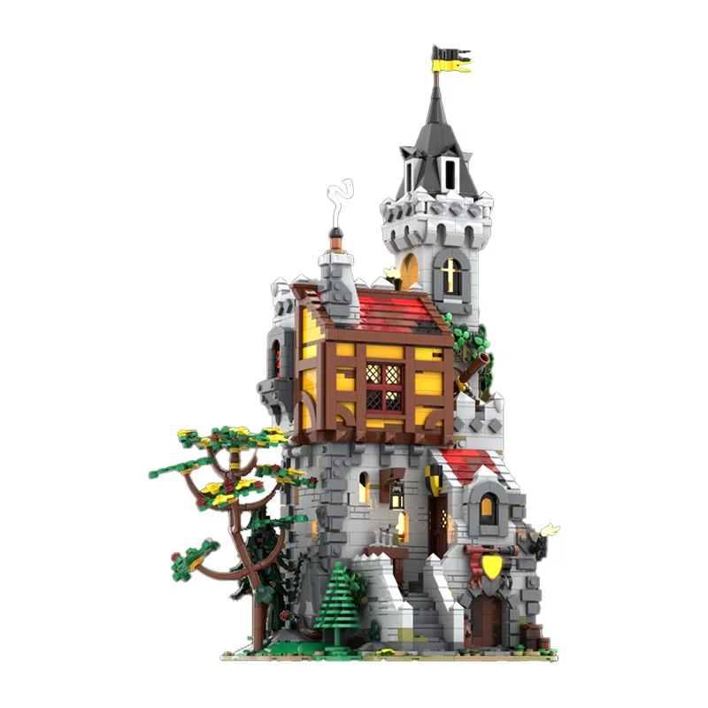 2920 pièces – Modèle de construction modulaire MOC « Seigneur des Corbeaux » médiéval – Briques éducatives populaires à personnaliser – Jouet de festival DIY – Cadeau