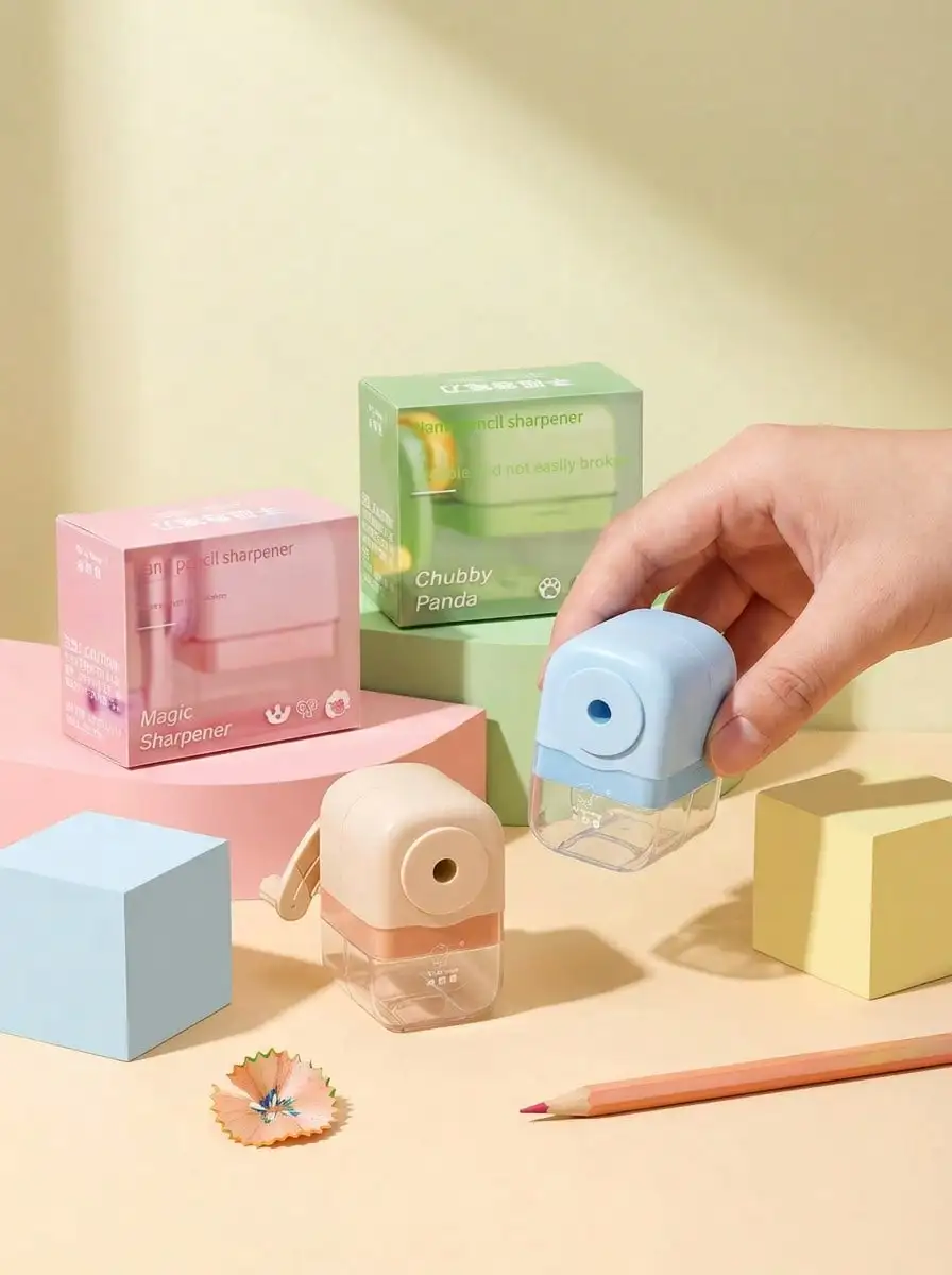 1/5pcs Hand Cranked Pencil Sharpener, Battery Free, Four Color Options, 5-Level Adjustable Pen Tip, ABS Material, Suitable For Students, Families, And Offices, Can Be Used For Birthday Gifts, Back To School Gifts, Etc. SL260202160432615032998