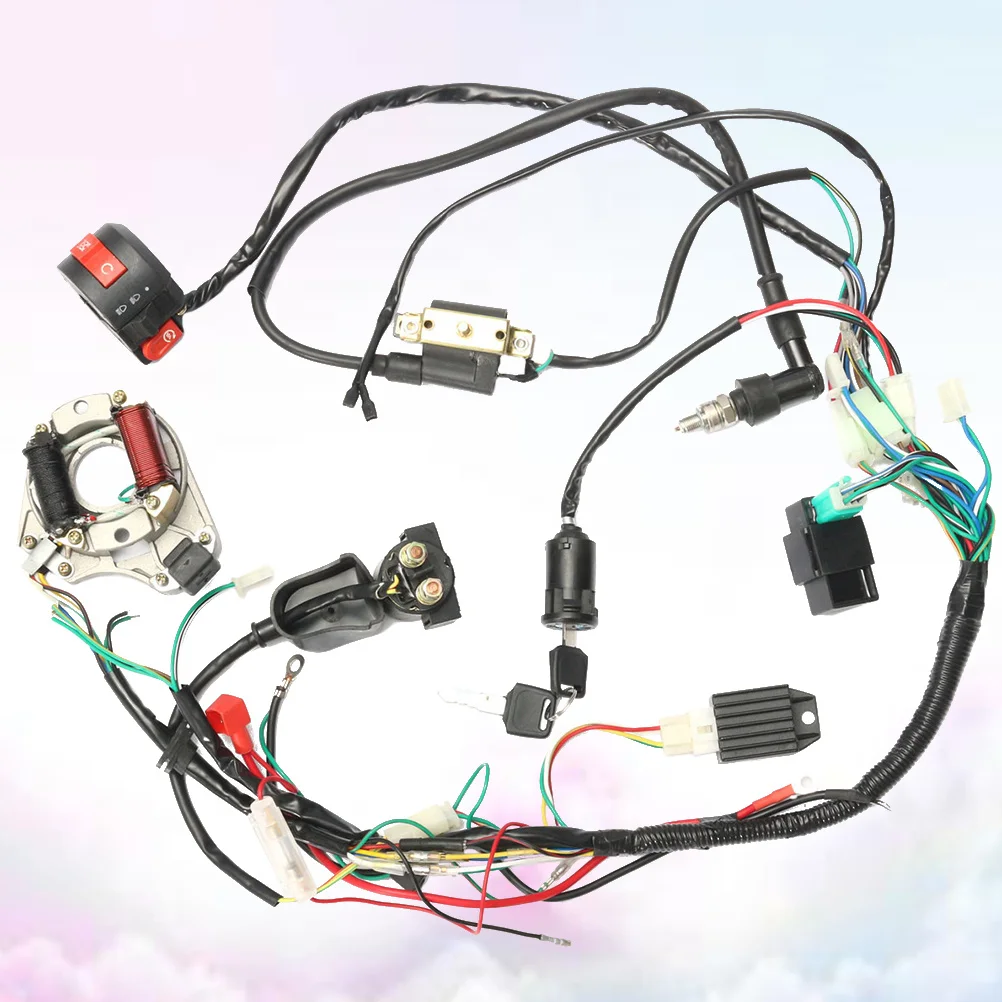 1 set Motorcycle Parts 50 70 90 110Cc Cdi Wire Harness Assembly For Atv Electric Start Quad Ignition Cable Adapter Socket