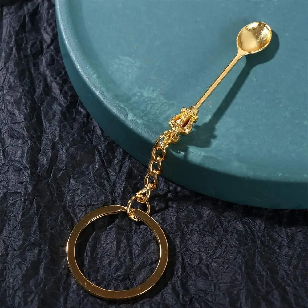 Classical Crown Mini Jewelry Keychain Cute Tea Spoon Men Women Pendant Retro Crown Spoon Key Chain Ornaments Small Trinkets Gift