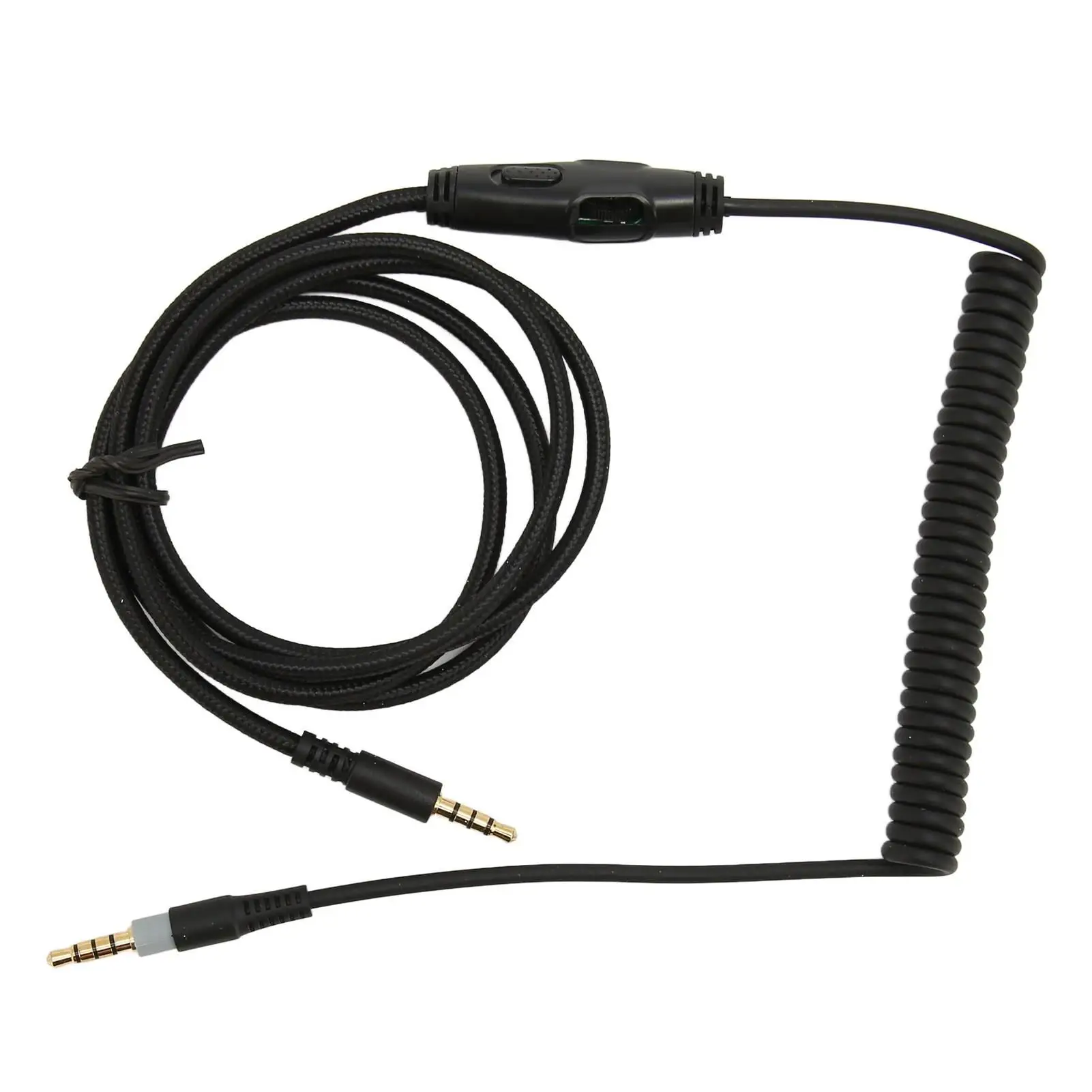 Coiled Headphone Replacement Cable with Volume Control for kingston HyperX Cloud Mix & Cloud Alpha