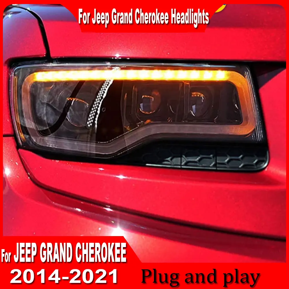 LED Headlights For Jeep Grand Cherokee 2014 2015 2016 2017 2018 2019-2021 LED Car Lamps DRL Dynamic Turn Signals Car Accessories