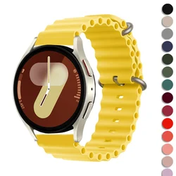 22mm 20mm Straps For Samsung Galaxy Watch 7 6 4 classic 5 Pro Active 2 Silicone Ocean Bracelet Huawei watch GT 2 2e 3 4 pro band