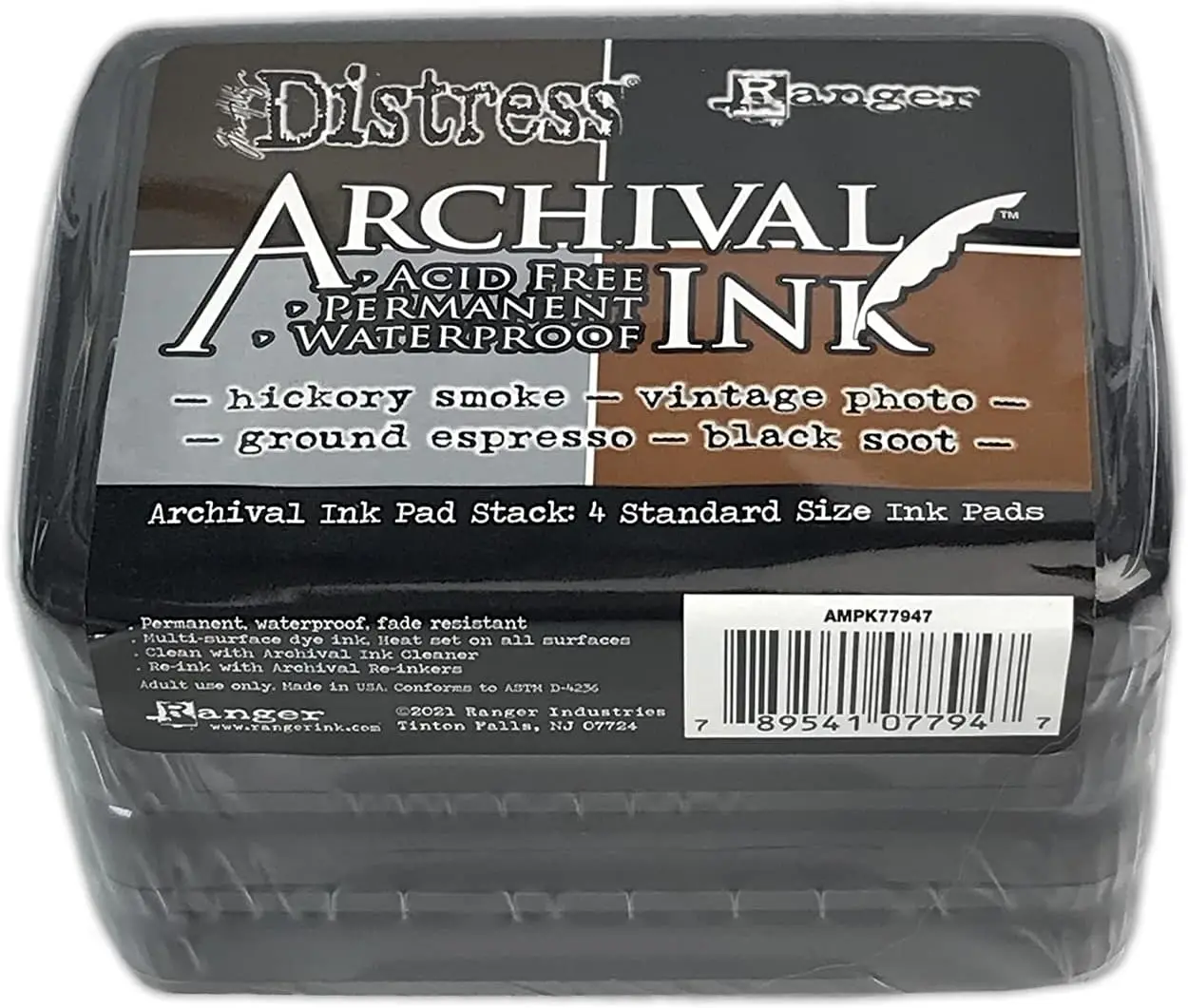 

Archival Ink Kit for Stamping, Scrapbooking & Mixed Media, Permanent Waterproof Black Ink