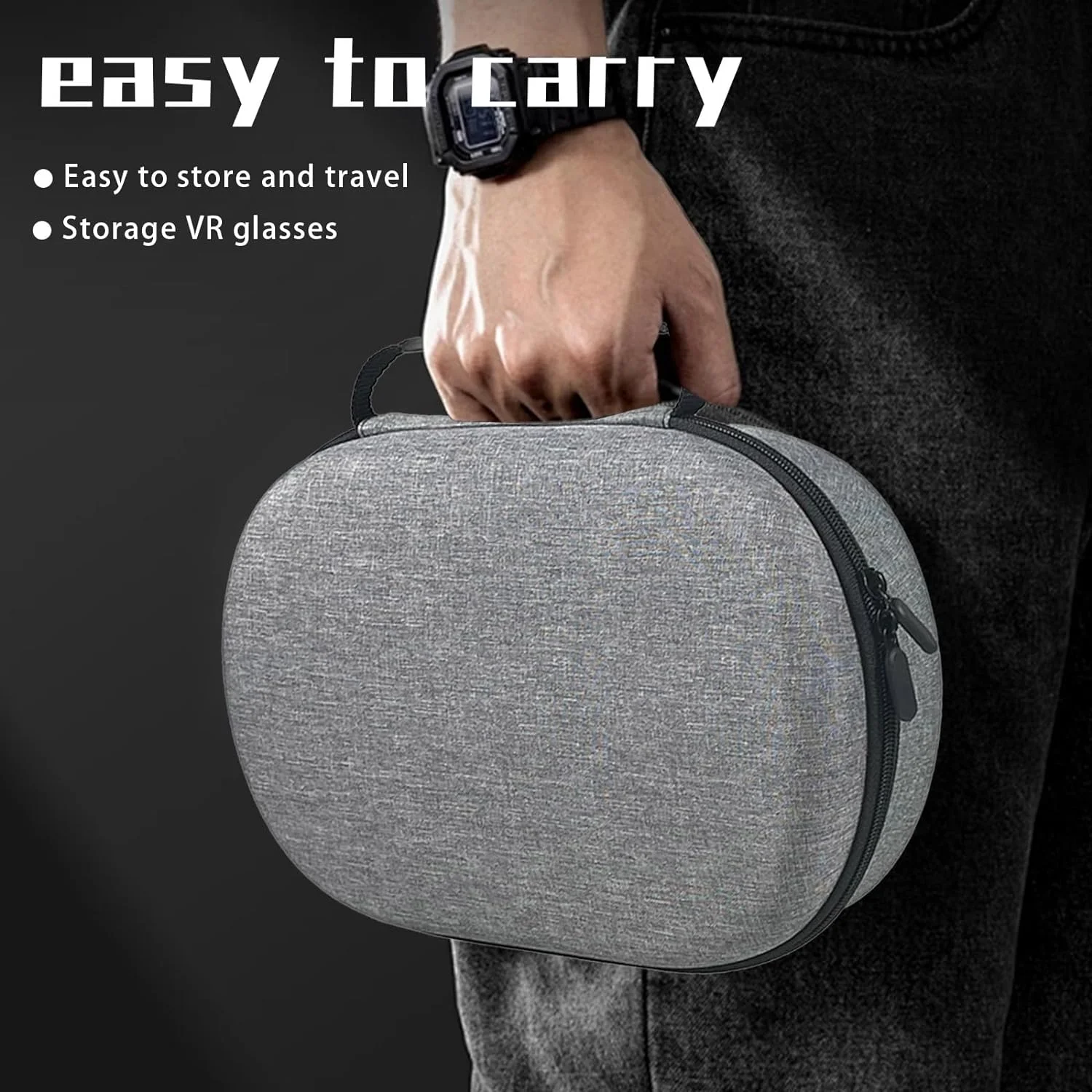Bolsa de armazenamento portátil para Vision Pro VR Headset, Travel Carrying Case, bolsa dura à prova de choque para acessórios Vision Pro
