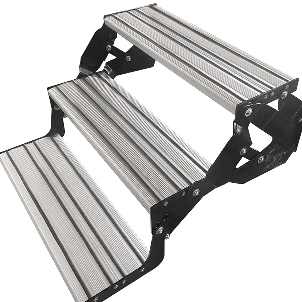 

Aluminum Alloy Drop Down Folding RV Three Steps Stairs For Camper Motorhome Trailers Caravan