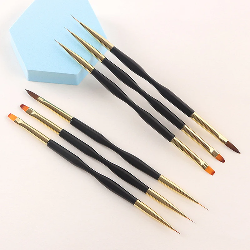 1/3PCS Ultradünner Linienzeichner Französischer Streifen-Nagelkunst-Liner-Pinsel-Set Doppelseitige UV-Gel-Malpinsel Maniküre-Werkzeuge – Detail 4
