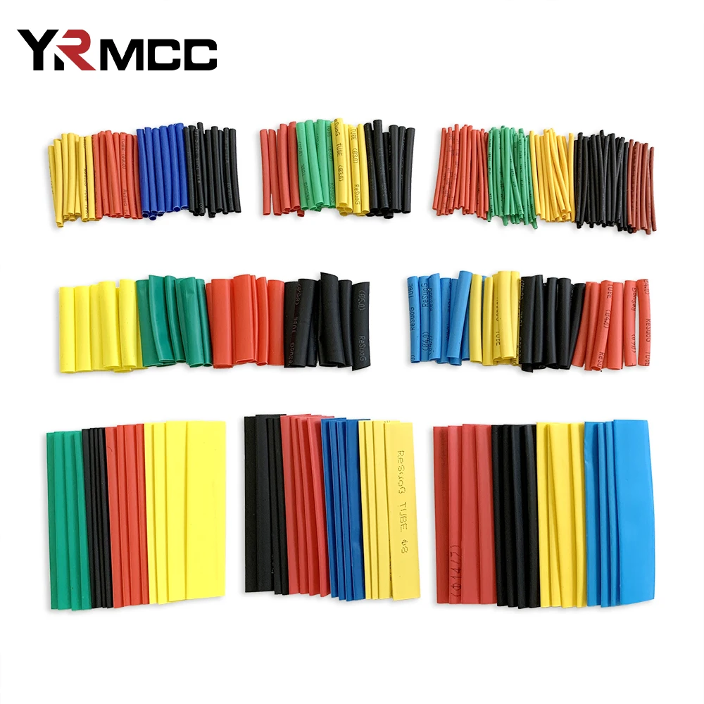 Heat Shrinkable Tube Kit Insulated Sleeving Tubing Set Electrical Cable Wire Thermoresistant 2:1 Car Wire Shrink Wrap Waterproof