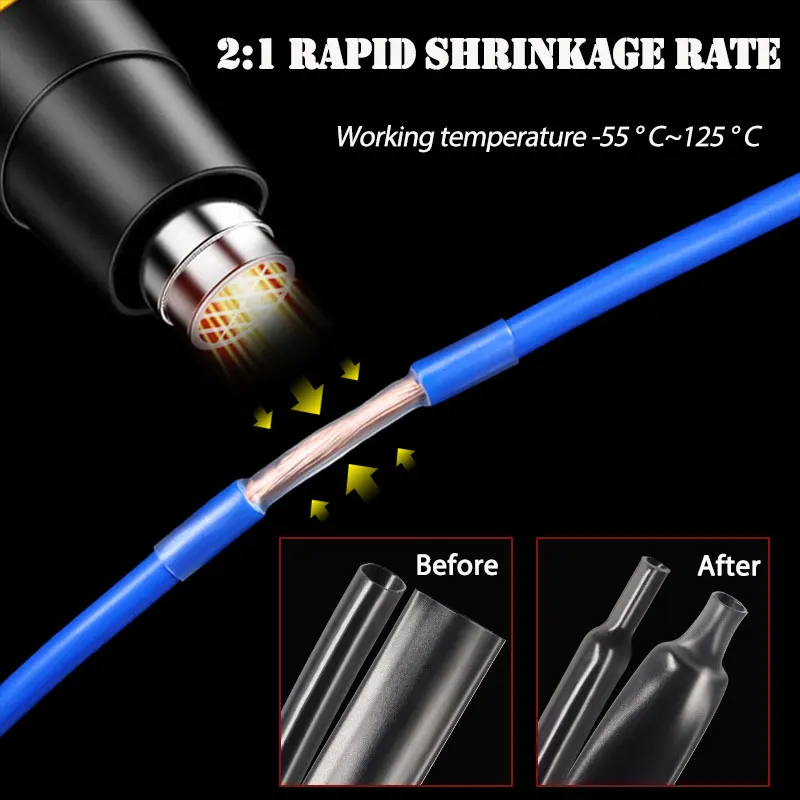 3/5M Transparent 2:1 Shrink Ratio Heat Shrink Tube Dia 0.6~80mm Insulated Cable Protecctor Connector Sleeving DIY Wrap Wire