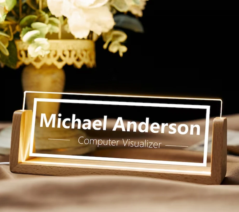 Customized Acrylic Sign with Base,Custom Desk Name Plate,Office Decor for Men,Custom Name Sign Gifts,Office Decor For Men Desk