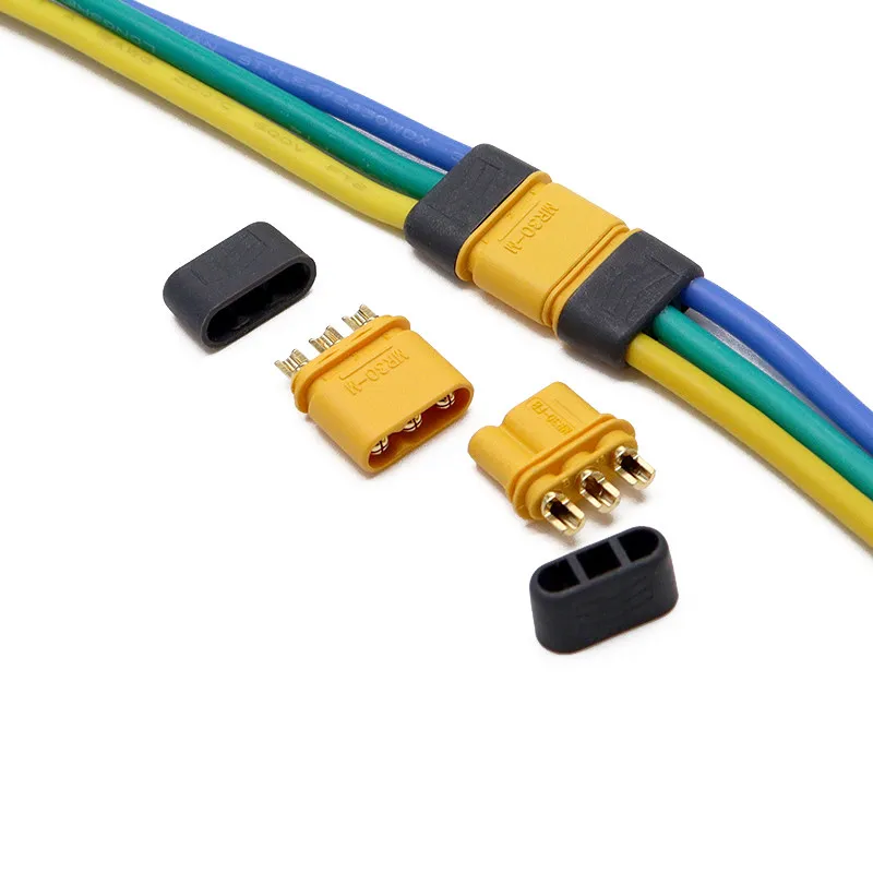 

MR30-M/F male female head three core with sheath high temperature resistant model aircraft plug three hole ESC ESC MOTO motor