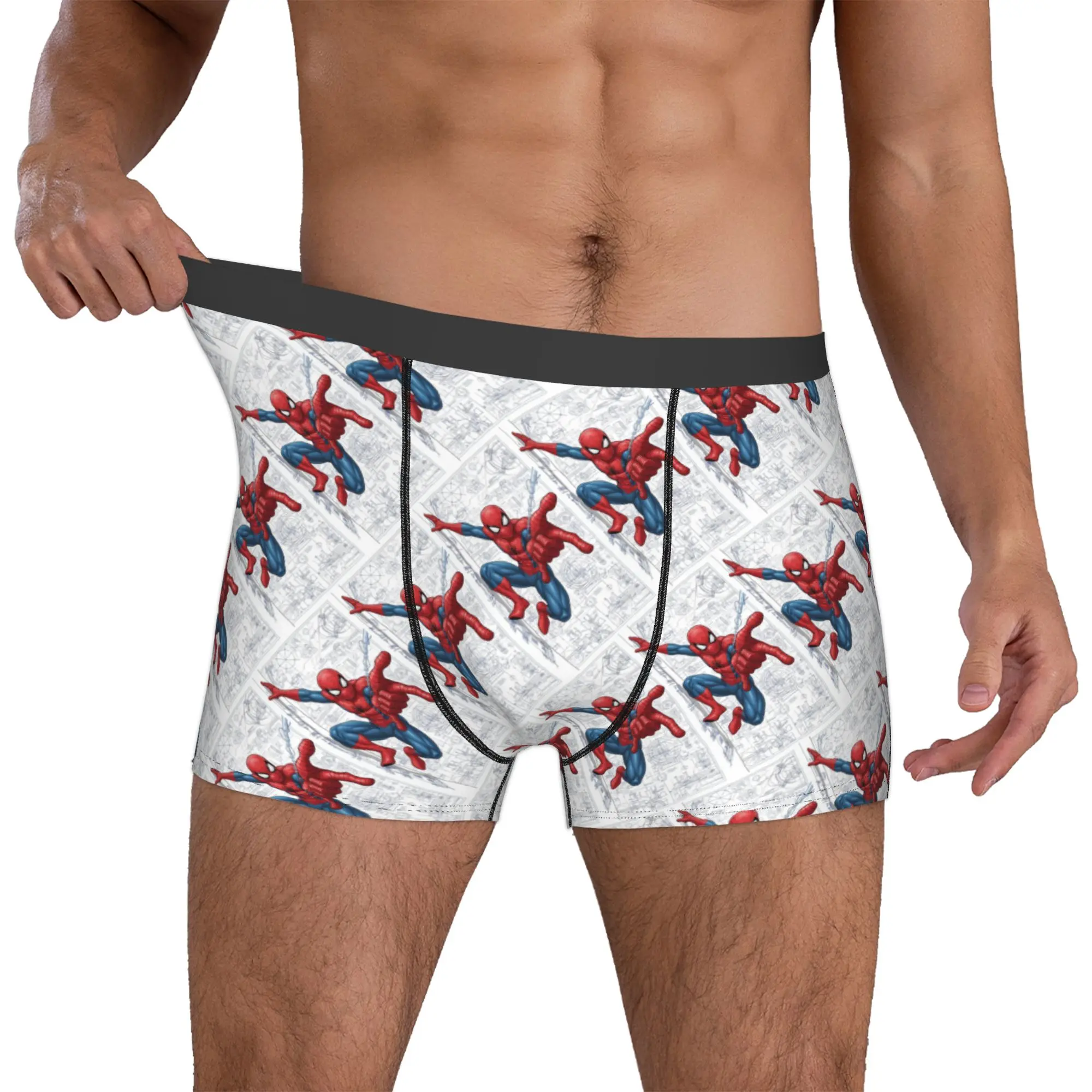 

Custom S-Spider Man Boxers Shorts Mens Superhero Briefs Underwear Novelty Underpants