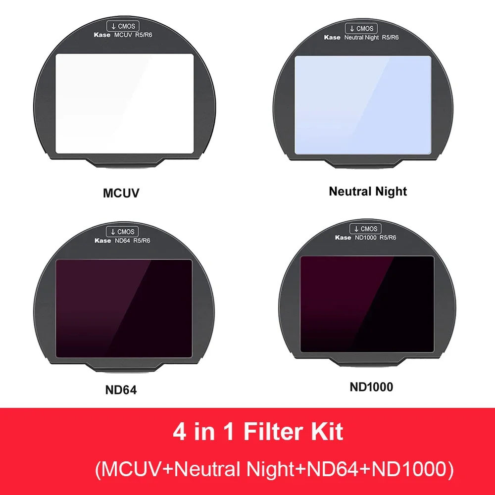 Kase Clip-in CMOS ND УФ-нейтральный ночной фильтр для беззеркальной камеры Canon EOS R3 R5 R6 R6II