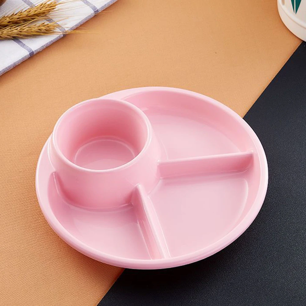 Divided Dinner Plate White/Pink/Green Children Adult Easy To Clean For Household Lightweight Partition Plate High Quality