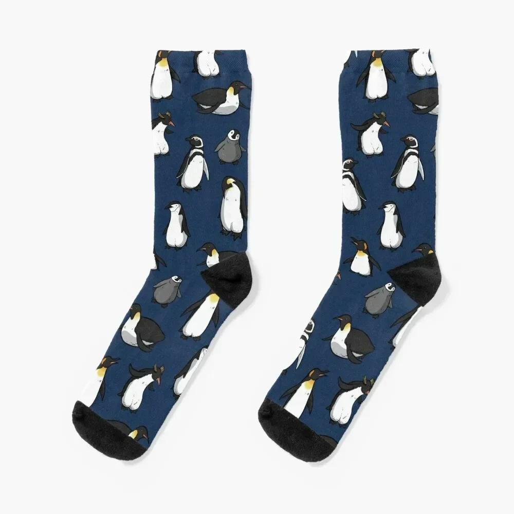 Cute Penguin Pattern (Dark Blue Variant) Socks shoes sheer sport luxury Women Socks Men's