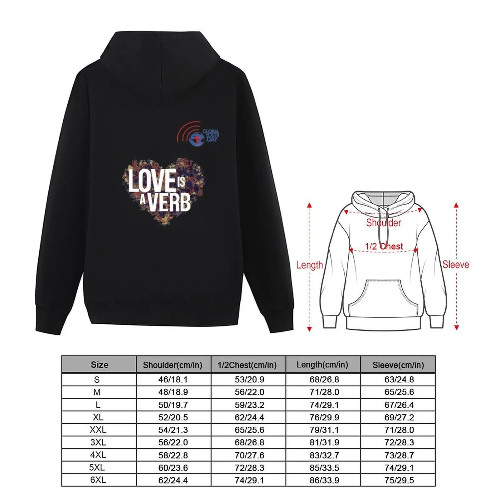 Copy of Global Youth Day 2023-Love is a Verb GYD 23 2023 GYD Hoodie blouse men's hoodies