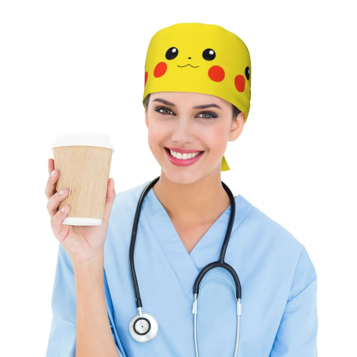 Benutzerdefinierte Bikachus Scrubs Cap Chirurgische Hüte Frauen Männer Serie Videospiele       OP-Haube, Stillmütze, Laborarbeitsmütze