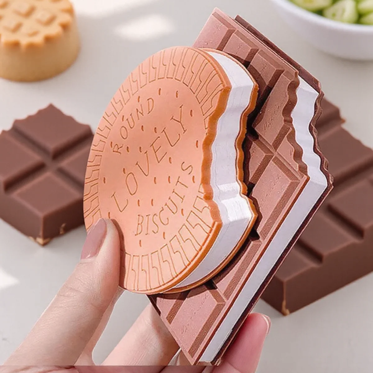 80 Sheets Chocolate Cookie Shape Notebooks Tearable Memo Pads for Students Office Stationery Handwritten Notepads