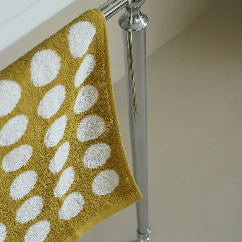Retro Cotton Towel Dots Stars Striped Heart Pattern Soft Face Towel Super Absorbent Thick Hand Towels for Bathroom Kids Adults