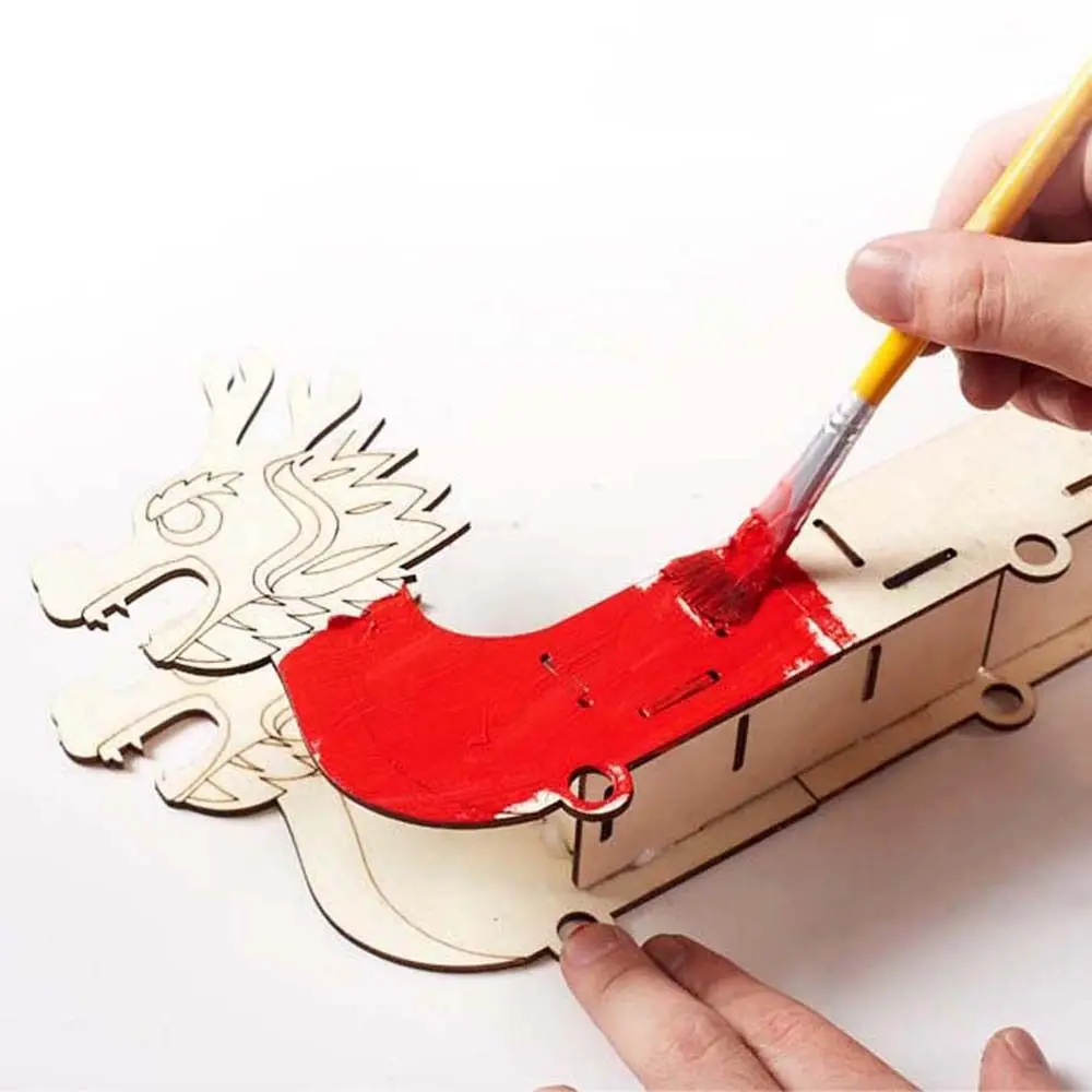 DIY Graffiti Dragon Boat Car Dragon Boat Building Blocks Toys Intelligence Development Dragon Boat Action Figure