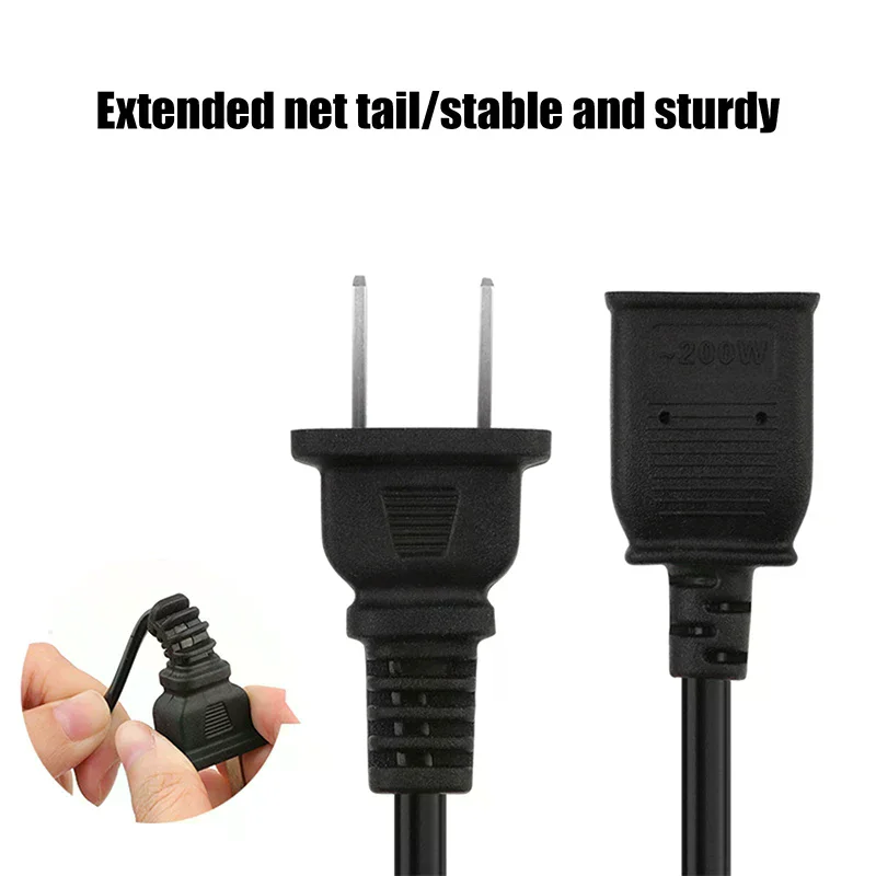 سلك طاقة التيار المتردد أبيض أسود أحمر خط مع تشغيل/إيقاف زر التبديل كابلات سلك اثنين دبوس كابل توصيل تمديد الحبال محول #3