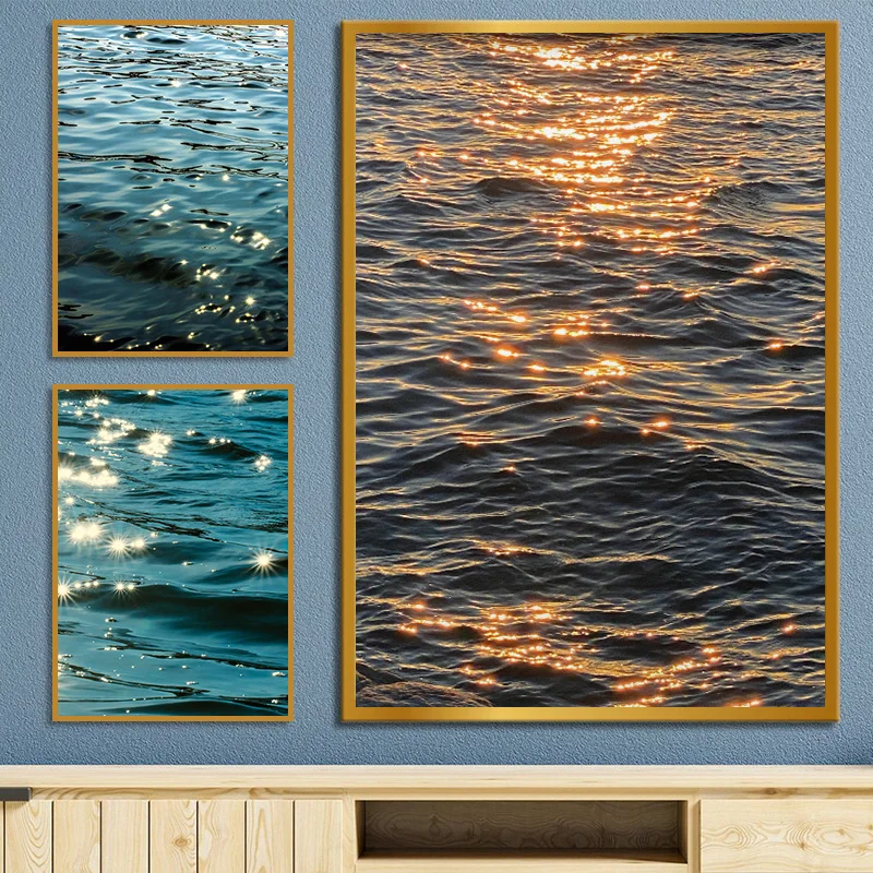 Shimmering Sea Surface Scenery 2023 Fashion Poster Modern Wall Picture Canvas Print Art for Living Room Home Decorative Painting