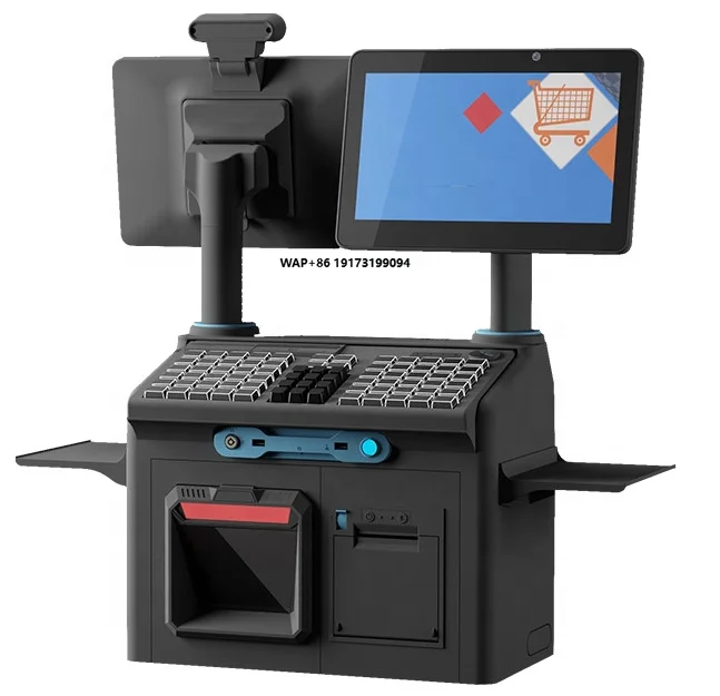 Высококачественный POS-терминал для розничной торговли и ресторанов, электронный сенсорный кассовый аппарат, POS-система, комплексное решение для оплаты с принтером
