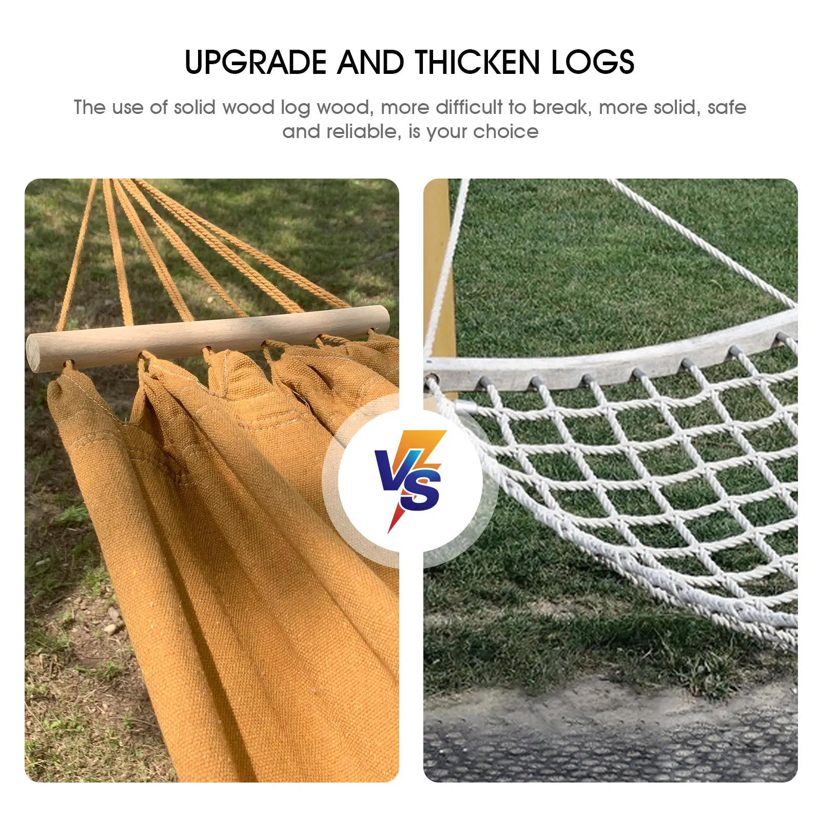 أرجوحة التخييم سميكة نسيج متين قماش أراجيح واحدة كرسي أرجوحة للسفر سرير معلق أرجوحة خارجية مع حقيبة #4