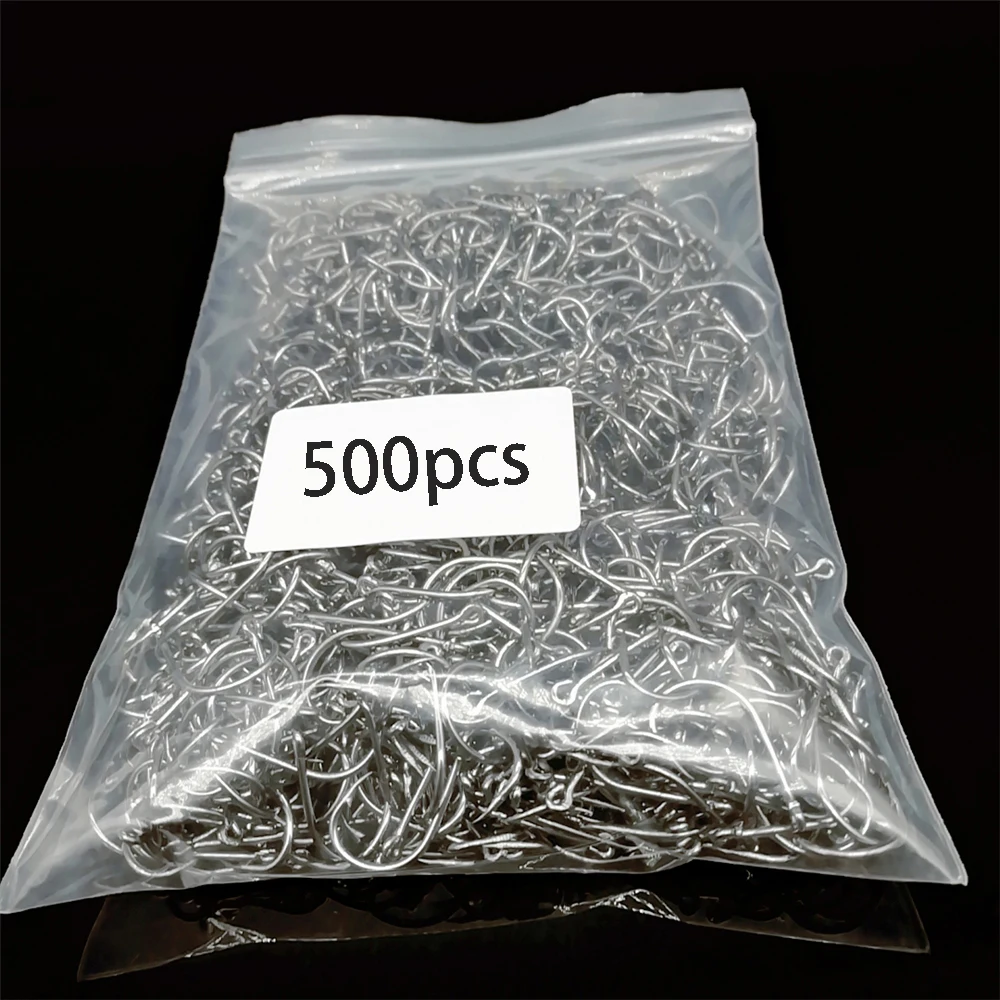 16/17/18/19/20# Eyed Fishing Hook 500Pcs Circle Hook Jig Hooks Barbed Fishhook for Fishery Fishing Material Accessories Pesca