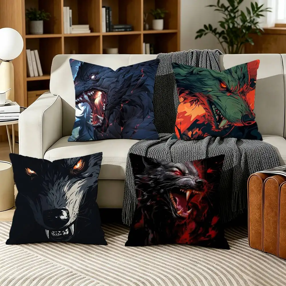 Angry Animal Wolf Fierce Pillow Case for Sofa Living Room Home office Decor Protective Cover
