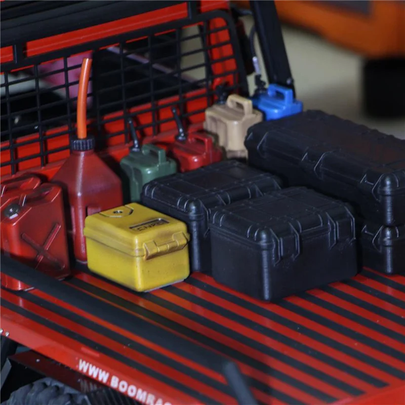 15 Stücke Kunststoff Rc Auto Aufbewahrungsbox Dekoration Werkzeug Für Traxxas Trx4 Axial Scx10 90046 D90 1/10 Rc Crawler Zubehör Rot