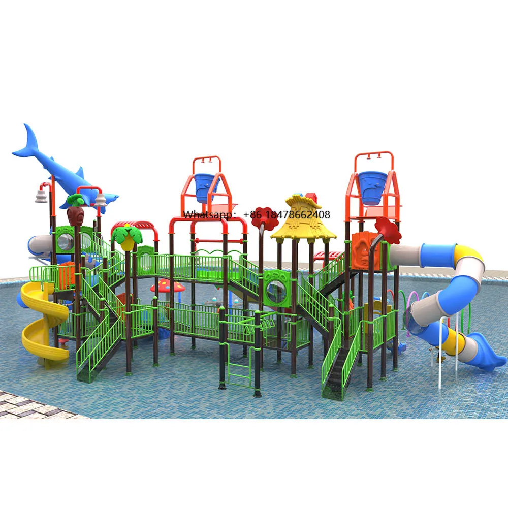 

Water Slide Kids Splash Pads Outdoor Water Park Playground Children's Slide Pool Summer Water Play Game Center