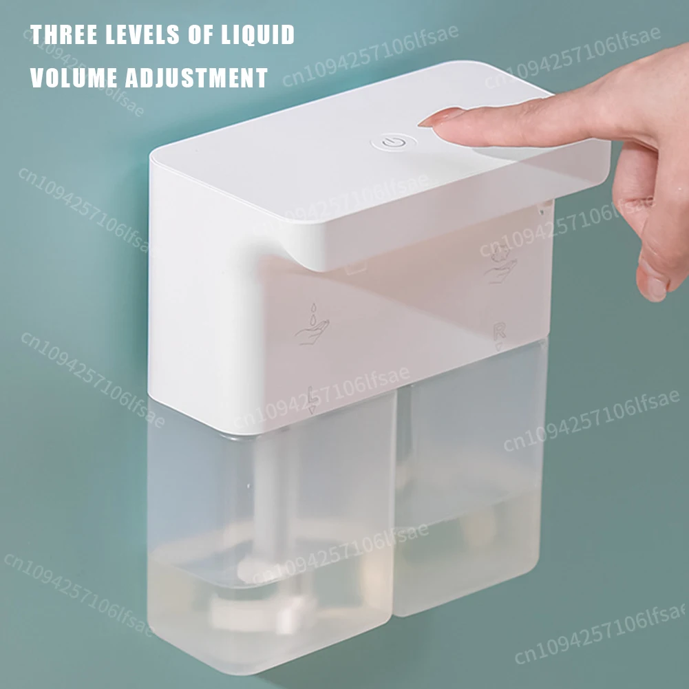 Dispenser automatico di sapone doppio con sensore da 300 ml Dispenser di sapone schiumogeno touchless regolabile a 3 livelli 0,25 s Liquido fuori per il bagno